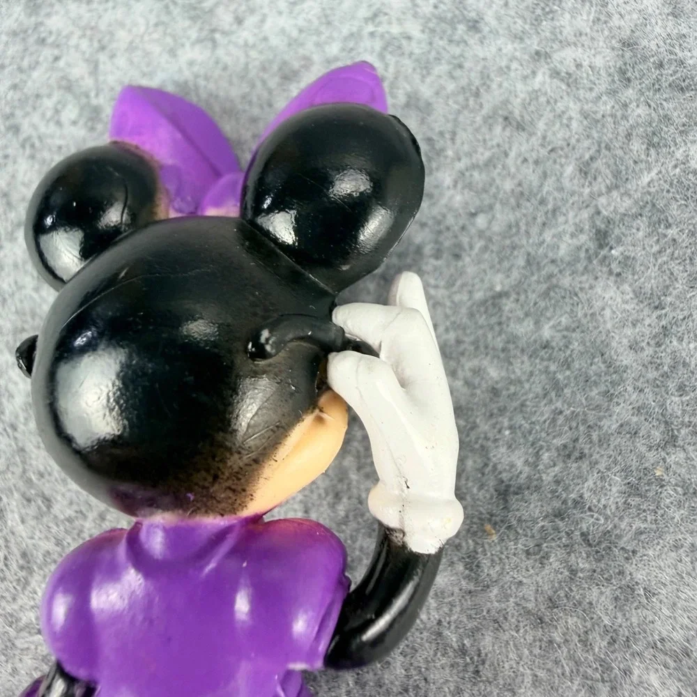 Disney Minnie Mouse PVC Figure Purple Dress Purse Sunglasses 2.5